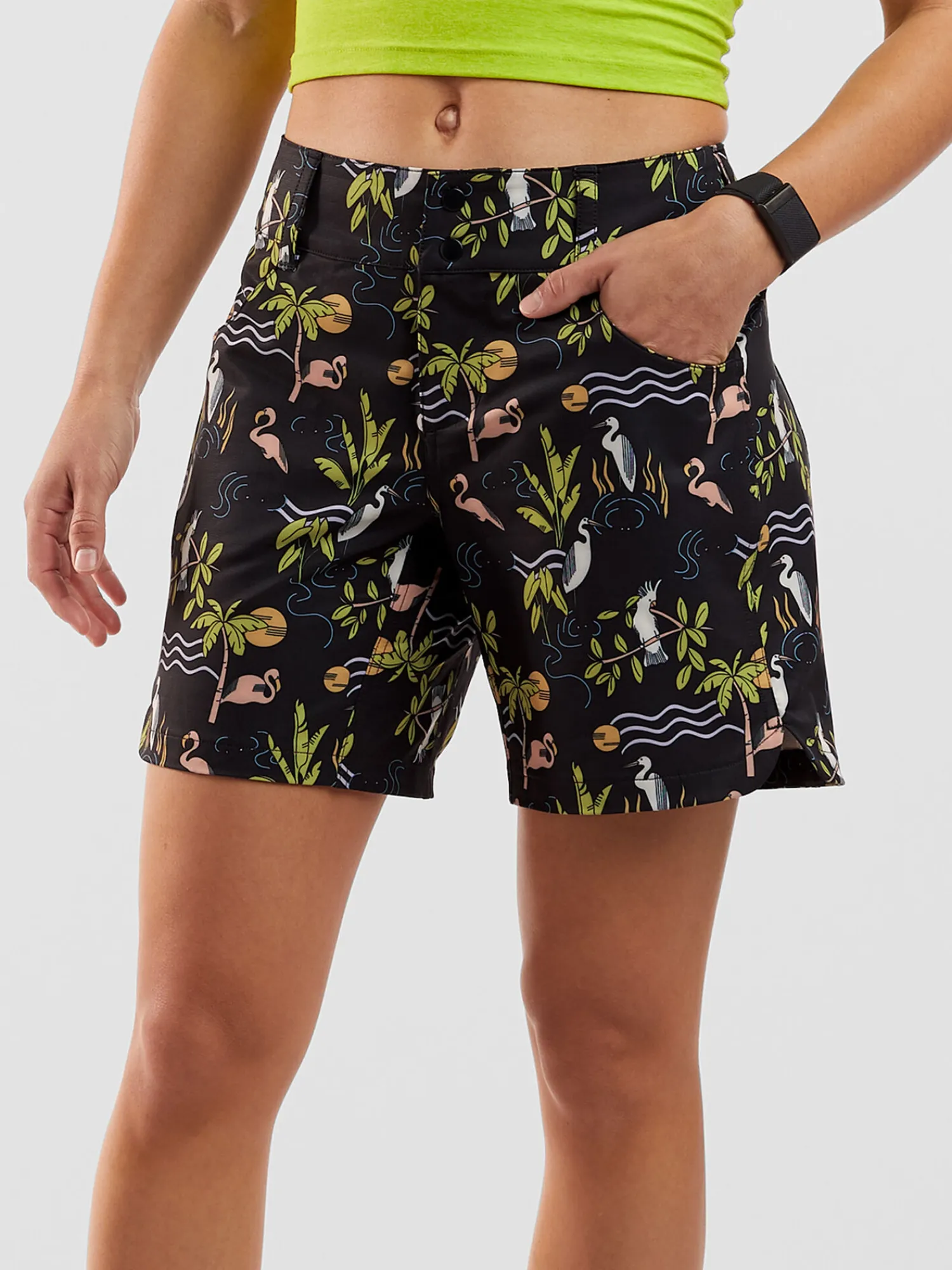 Women Title Nine Bottoms Finder>Gone Wild Rye Mountain Bike Shorts 7"
