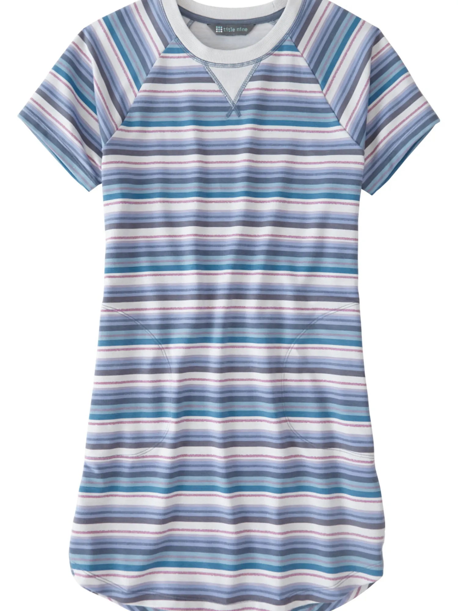 Women Title Nine Dresses>Hideaway Sweatshirt Dress - Horizon Stripe