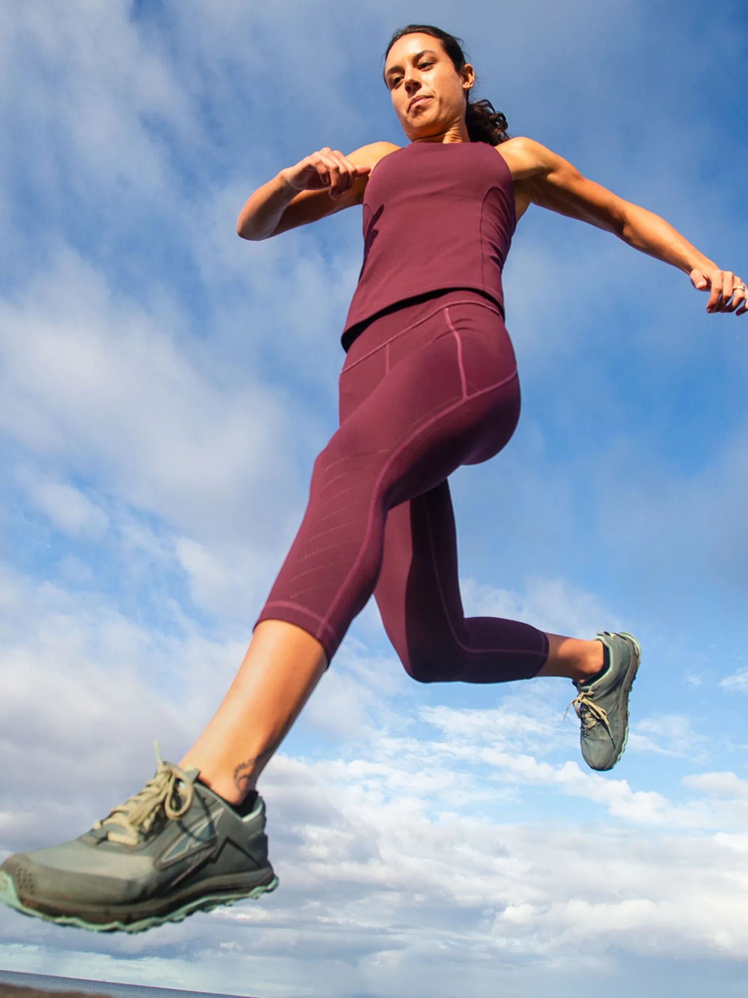Women Title Nine Bottoms Finder>Mad Dash Lite Reversible Crop Tights - Perforated
