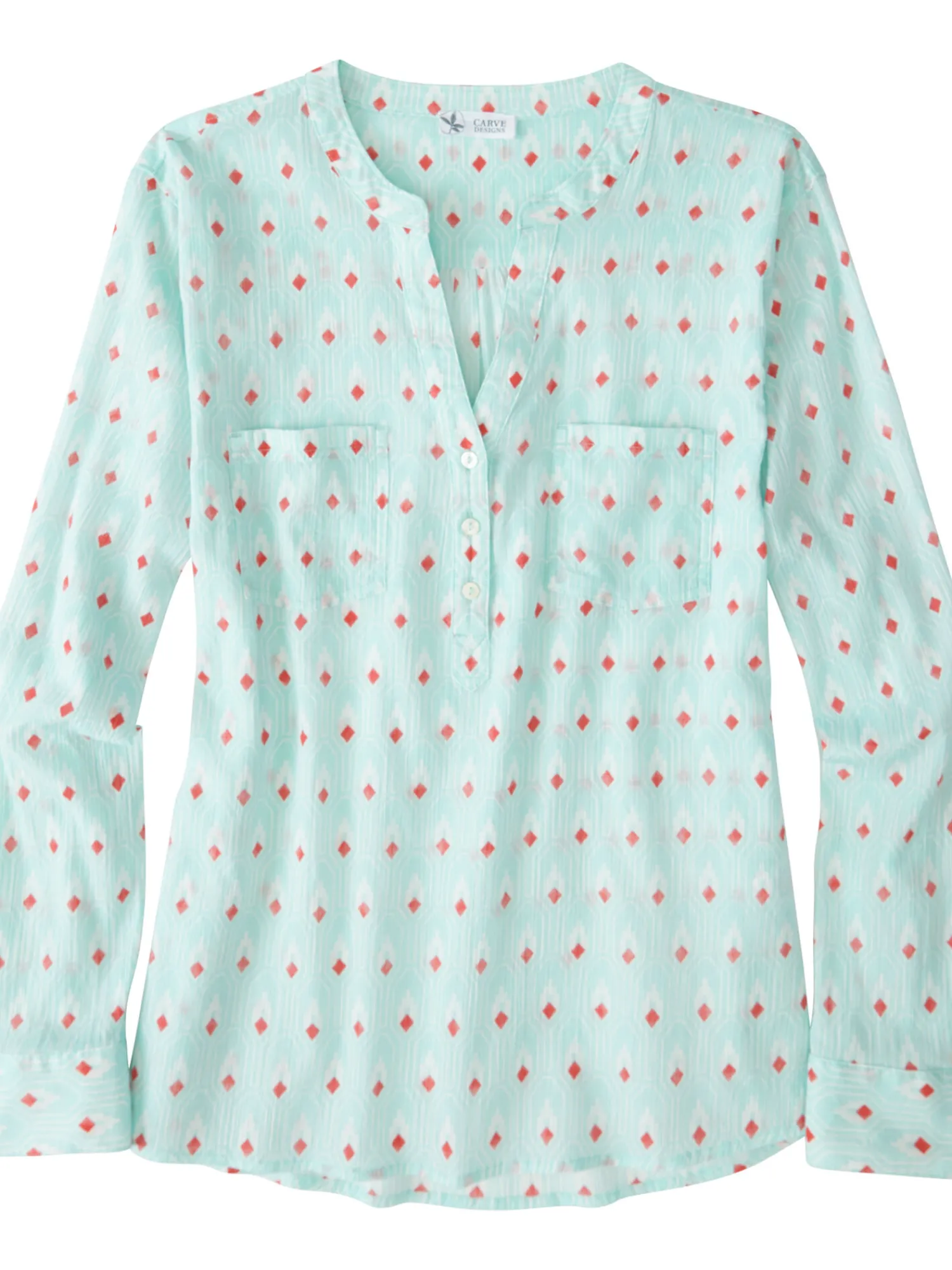 Women Title Nine Swim Cover Ups>Moorea Gauze Long Sleeve Top