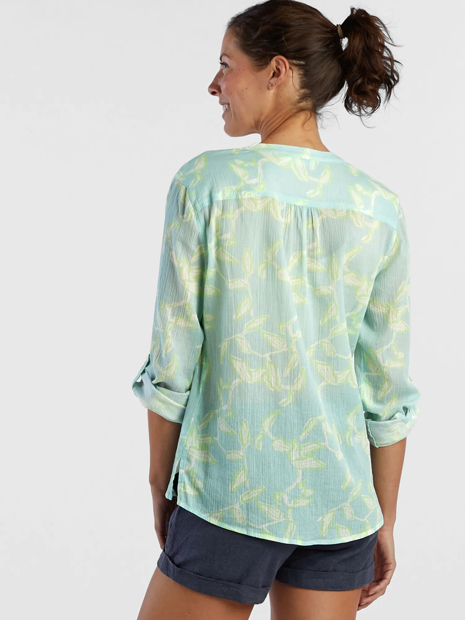 Women Title Nine Swim Cover Ups>Moorea Gauze Long Sleeve Top