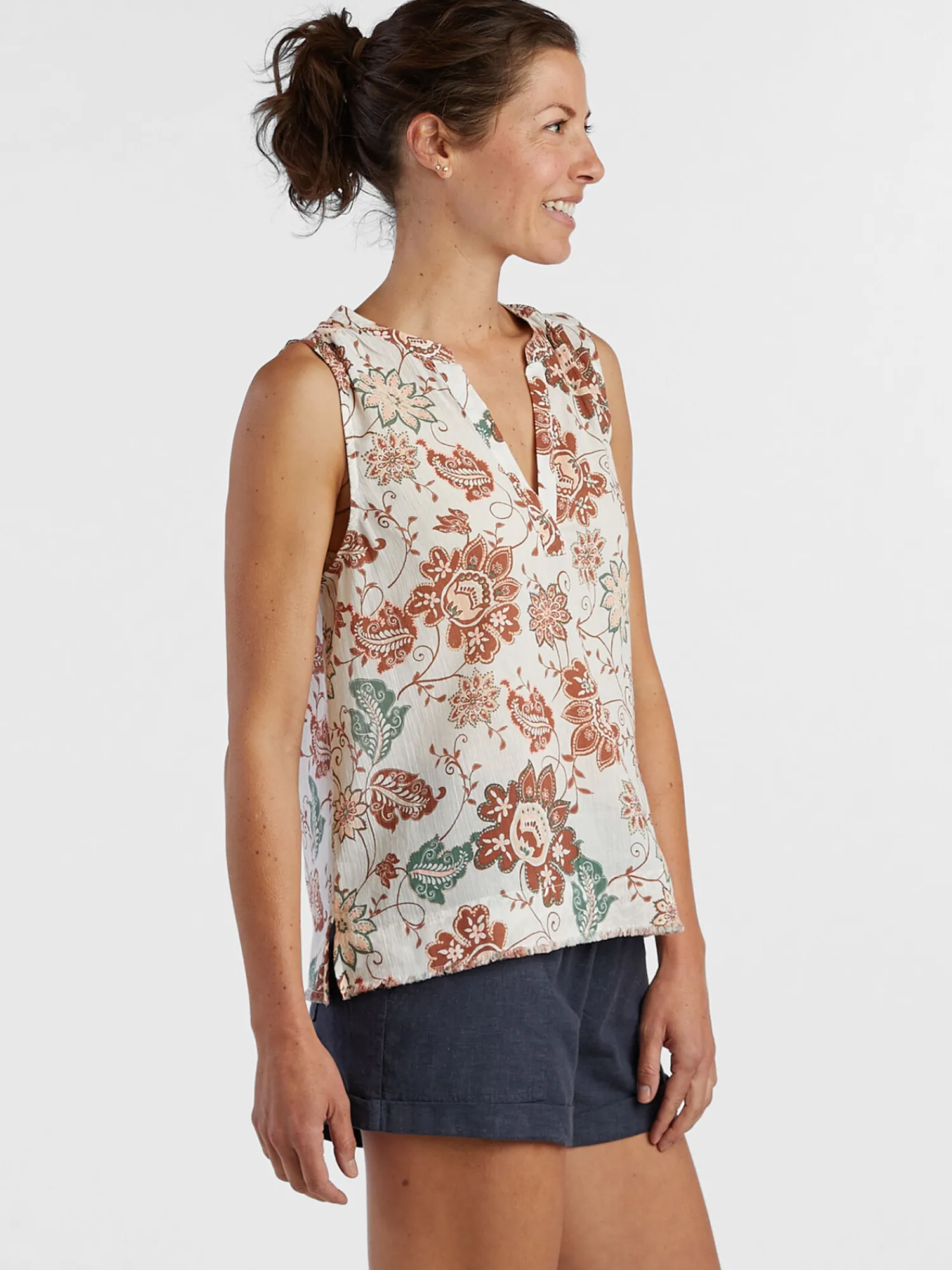 Women Title Nine Swim Cover Ups>Moorea Gauze Sleeveless Top