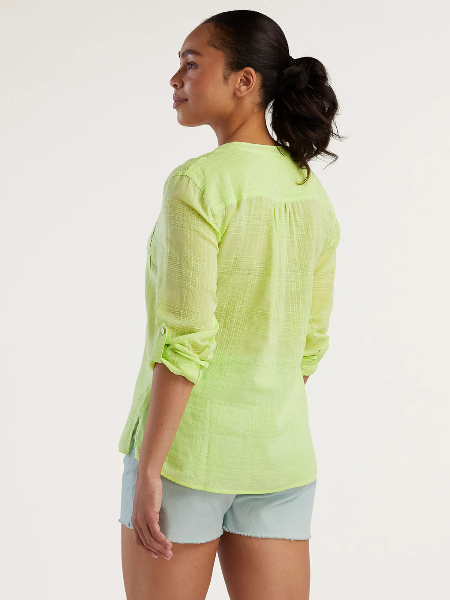 Women Title Nine Long Sleeve Tops>Moorea Gauze Textured Shirt