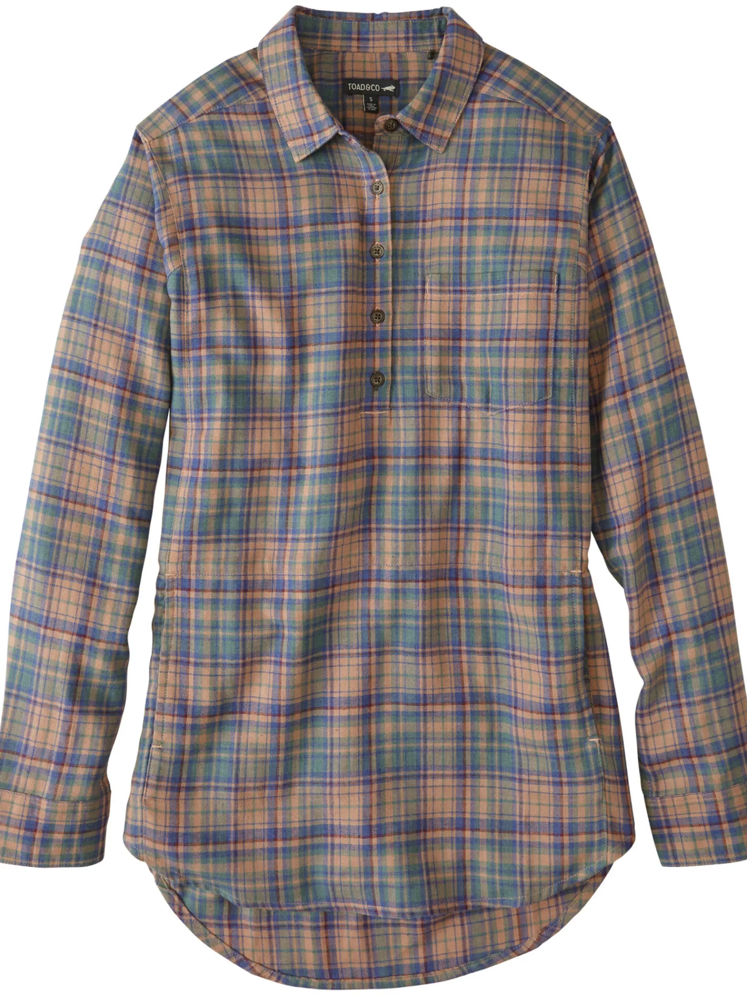 Women Title Nine Long Sleeve Tops>Plaiditude Droptail Shirt
