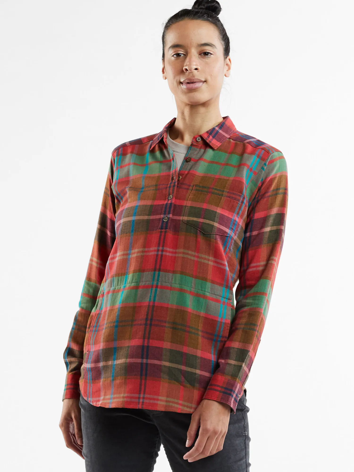 Women Title Nine Long Sleeve Tops>Plaiditude Droptail Shirt