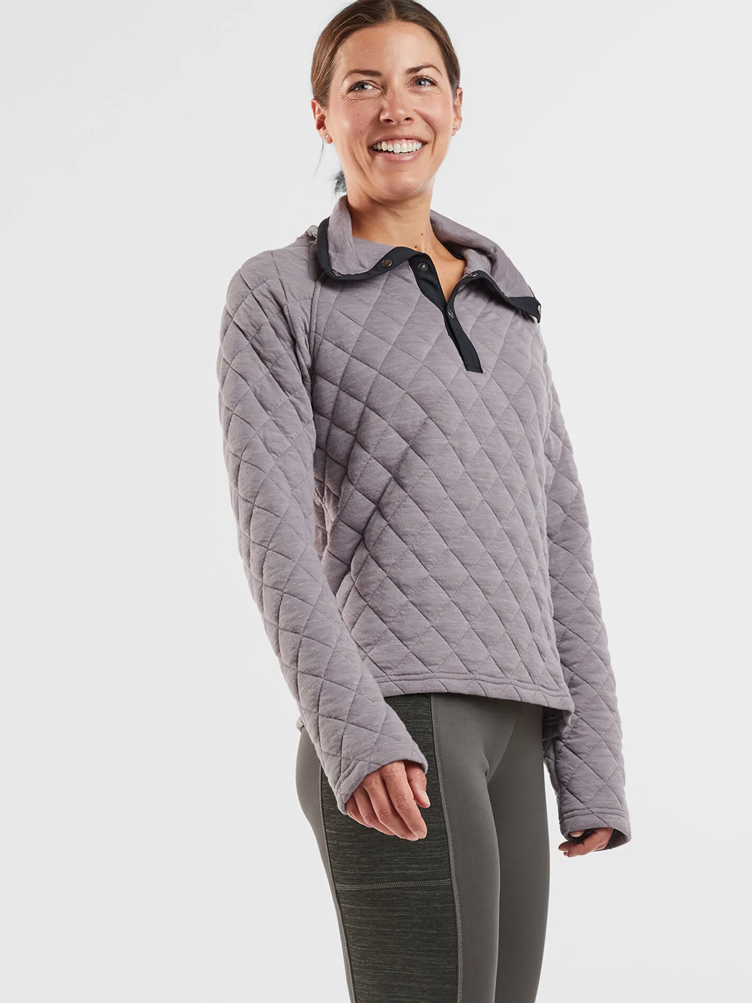 Women Title Nine Hoodies & Sweatshirts>Power Up Quilted Snap Pullover