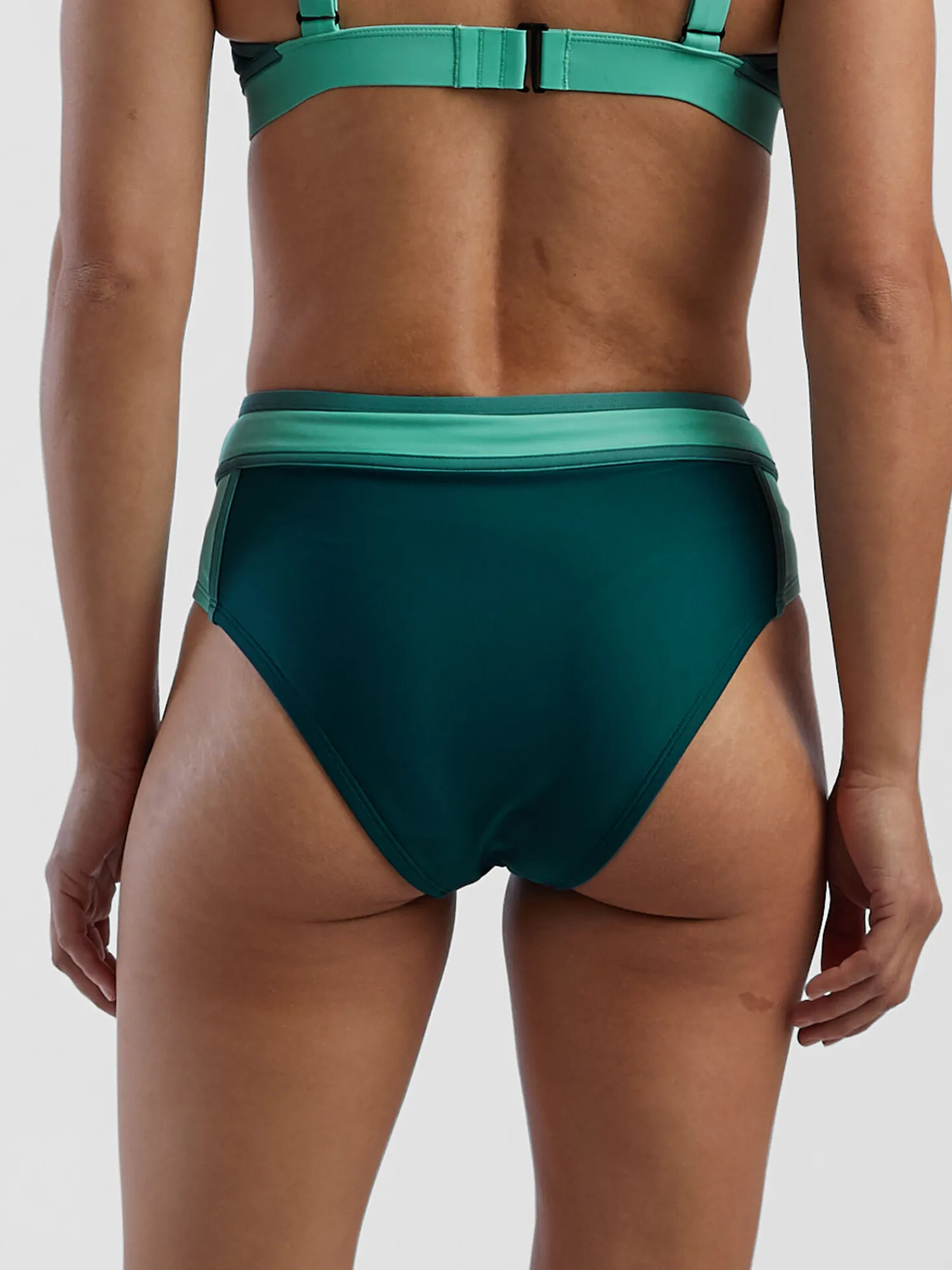 Women Title Nine Bikini Bottoms>Rockaway High Waisted Bikini Bottom - Colorblock