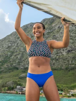 Women Title Nine Bikini Tops>Selkie High Neck Bikini Top - Wild Waves