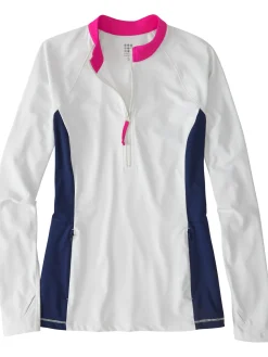 Women Title Nine Swim Cover Ups>Sunbuster 1/4 Zip Long Sleeve Sun Shirt - Solid