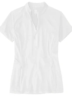 Women Title Nine Swim Cover Ups>Sunbuster 1/2 Zip Short Sleeve Sun Shirt - Solid