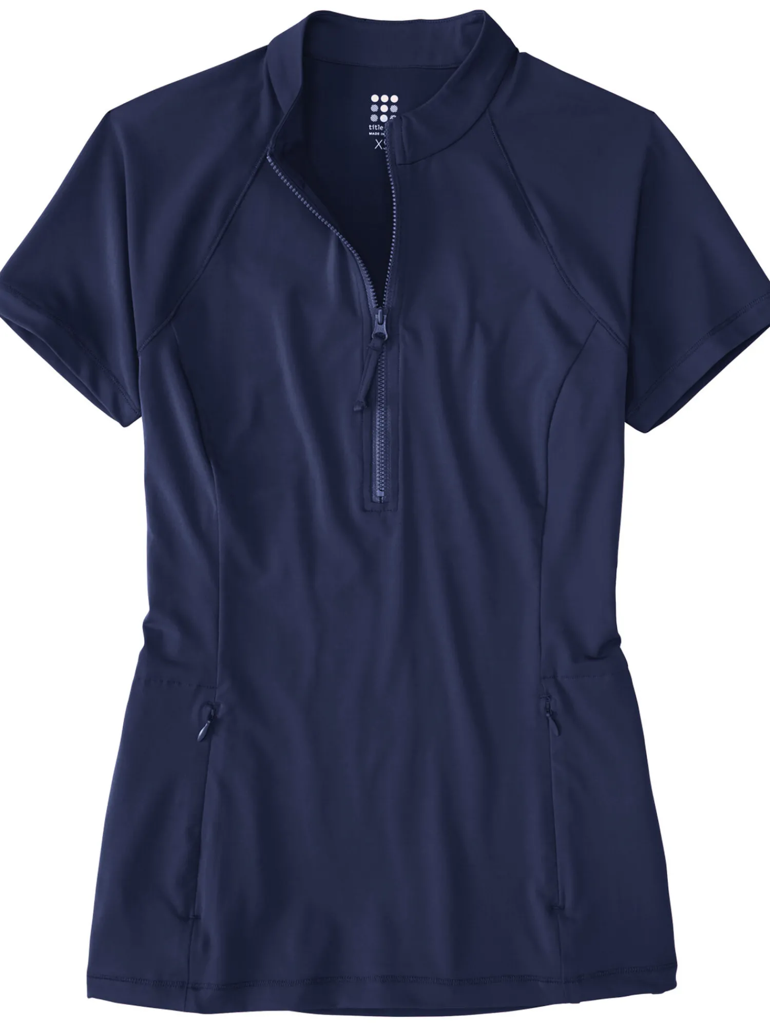 Women Title Nine Swim Cover Ups>Sunbuster 1/2 Zip Short Sleeve Sun Shirt - Solid