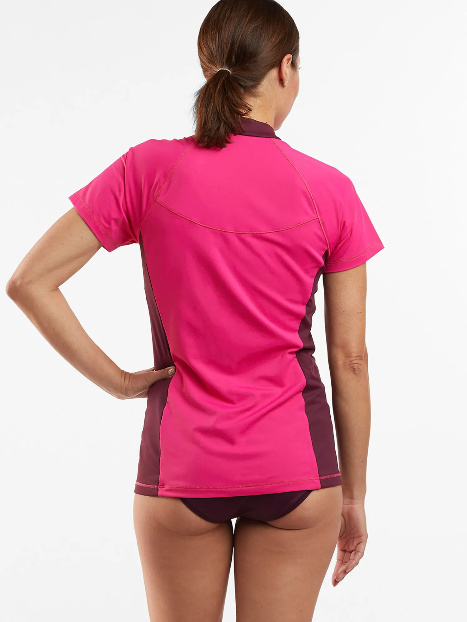 Women Title Nine Swim Cover Ups>Sunbuster 1/2 Zip Short Sleeve Sun Shirt - Solid