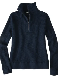 Women Title Nine Long Sleeve Tops>Woolicious Waffle 1/4 Zip Sweater - Solid
