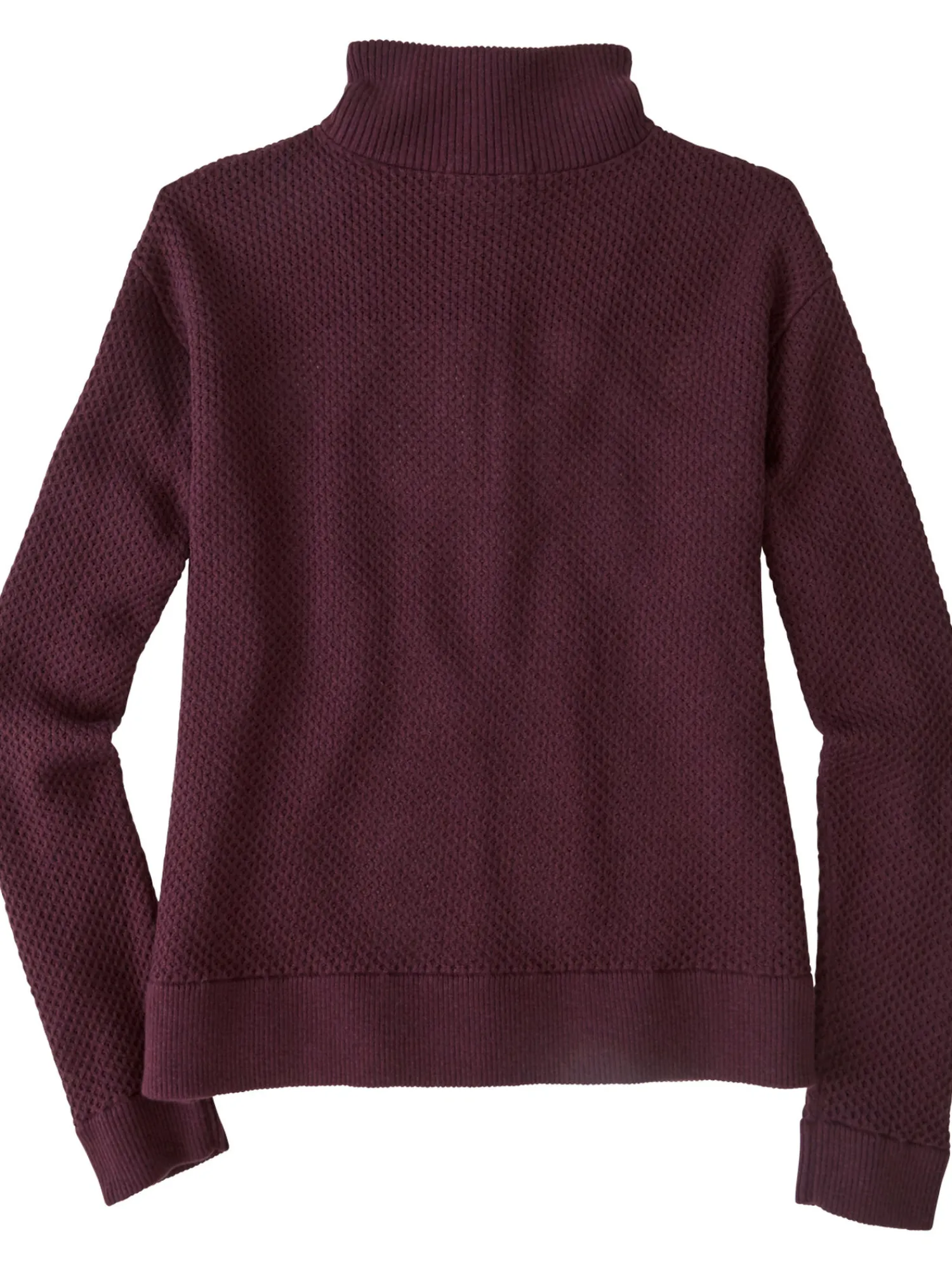 Women Title Nine Long Sleeve Tops>Woolicious Waffle 1/4 Zip Sweater - Solid